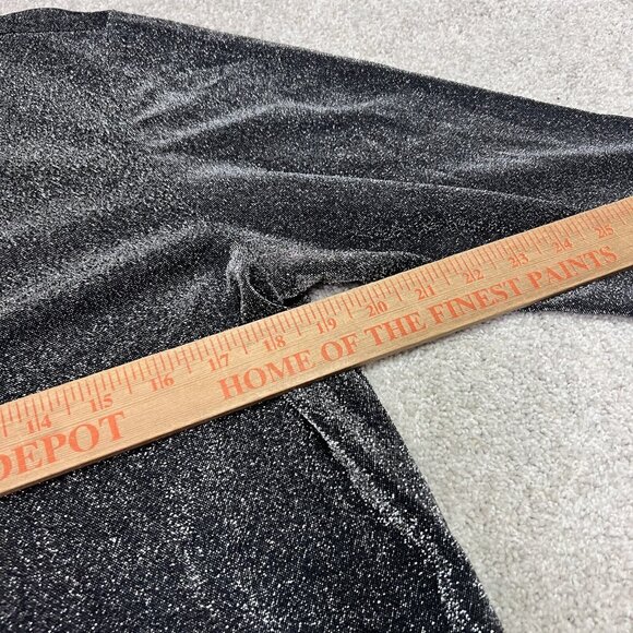 New York & Company Blouse Black Shimmer Button Up Long Sleeve Size XL NWT - Picture 3 of 10